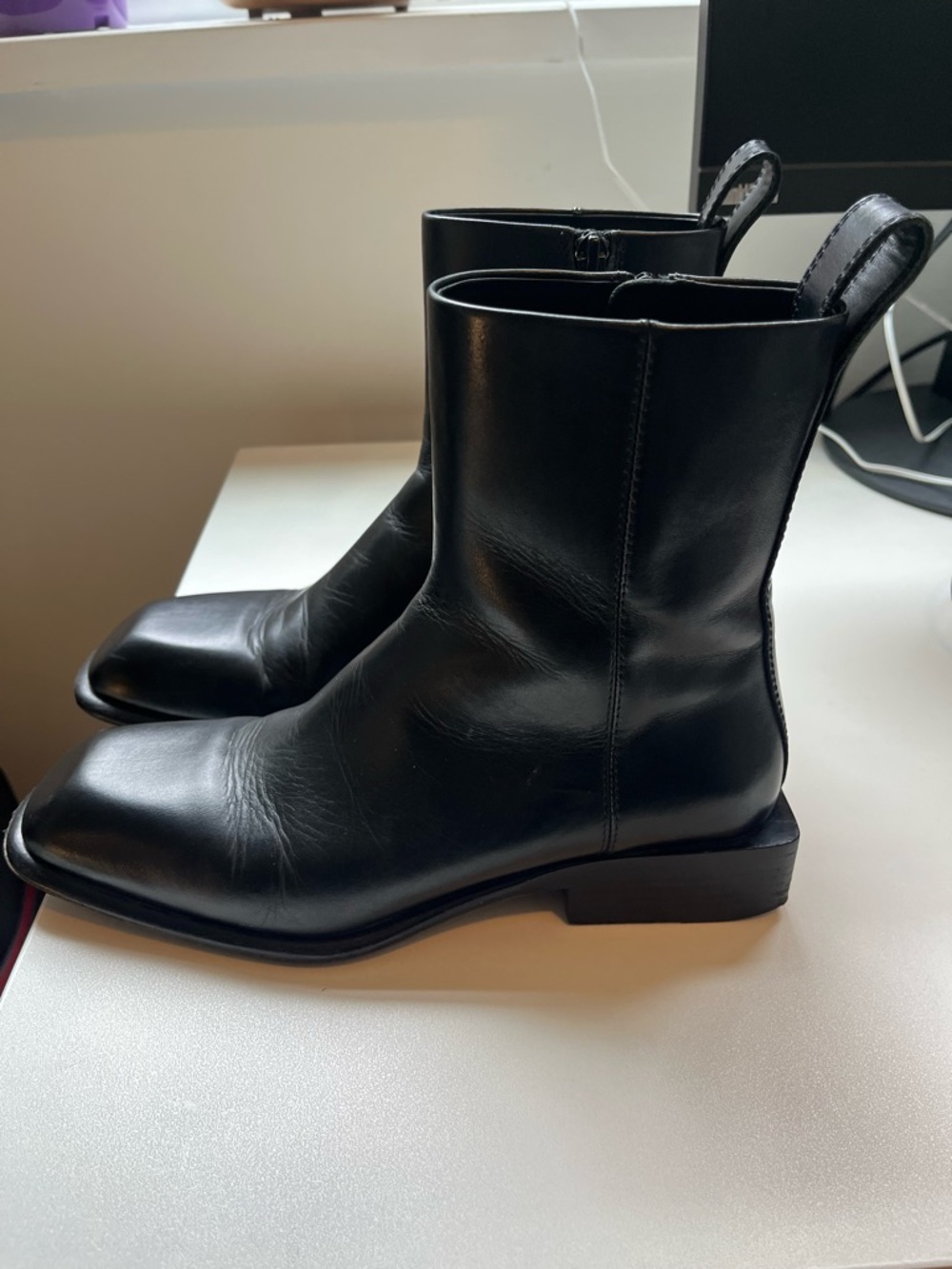 Alexander Wang Black Leather Women's Ankle Boots - Picture 8 of 12